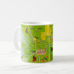 Café Caneca com Mapa Antigo do Condado de Citrus na Fló