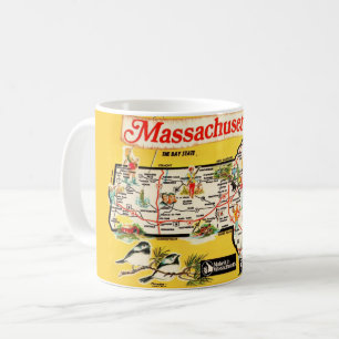Café Caneca com Mapa do Estado de Massachusetts