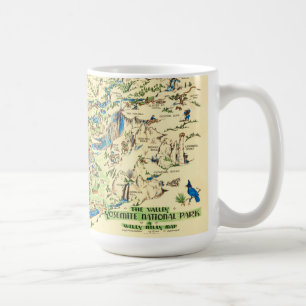 Café Caneca com Mapa do Vale de Yosemite