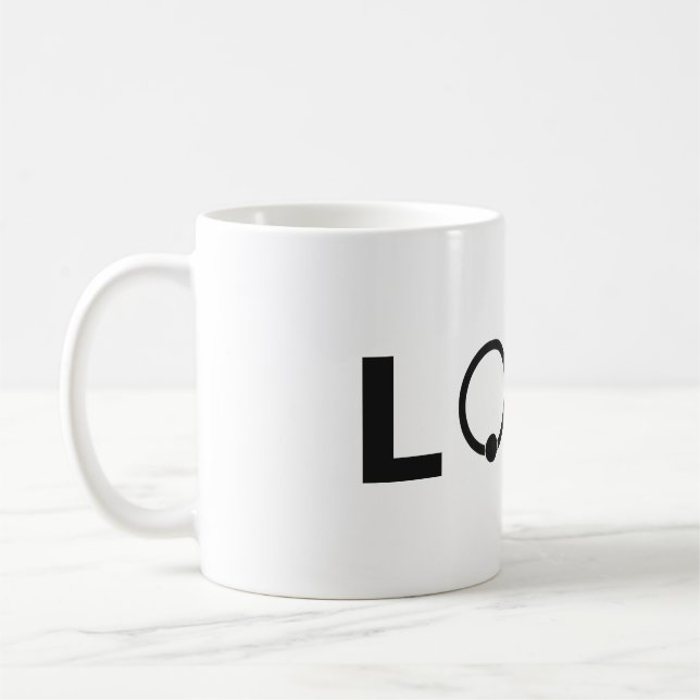 Café Caneca com Marca de LOVE Preta (Esquerda)