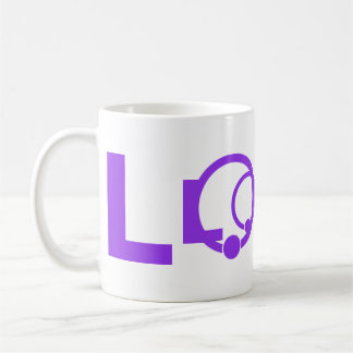 Café Caneca com Marca de Palavra AMOR Roxa