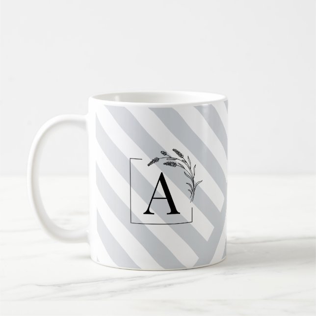 Café Caneca com Monograma de Ramalhetes de Lavanda Eleg (Esquerda)