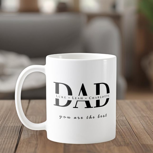 Café Caneca com Nomes Personalizados de PAI Modernos (Criador carregado)
