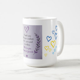 Café Caneca com Padrão de Coração para o Dia das Mães