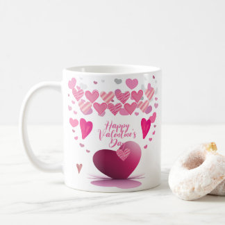 Café Caneca com Padrão de Coração para o Dia dos Namora