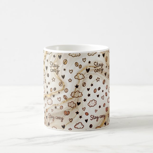 Café Caneca com Padrão de Desenhos Stay Cozy (Centro)