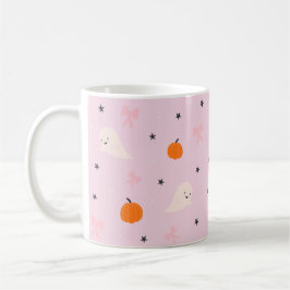 Café Caneca com padrão de fantasma cor-de-rosa fofo de