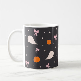 Café Caneca com padrão de fantasma fofo de Halloween |