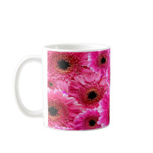 Caneca com padrão de Gerbera Margarida Rosa Vibran