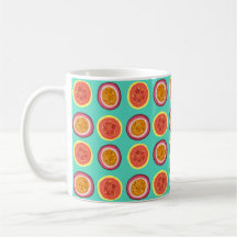 Caneca com padrão de goiaba havaiana e Lilikoi em