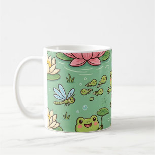 Café Caneca com Padrão de Lírio de Sapo