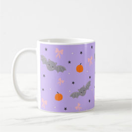 Café Caneca com padrão de morcego roxo de Halloween fof