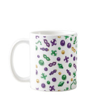 Caneca com Padrão Festivo de Mardi Gras