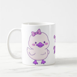 Café Caneca com Patinho Bebê Fofo Kawaii com Laço de Ca