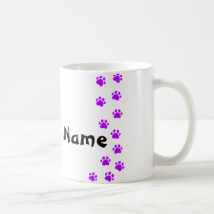 Café Caneca com pegada de pata - adicione seu próprio n