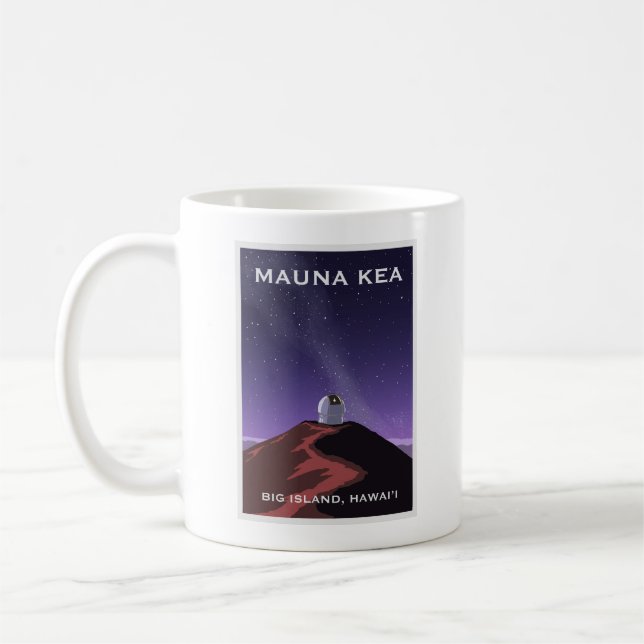 Café Caneca com Poster Retro do Céu Estrelado de Mauna  (Esquerda)