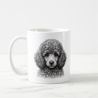 Café Caneca com Retrato de Cachorrinho Poodle Tímido