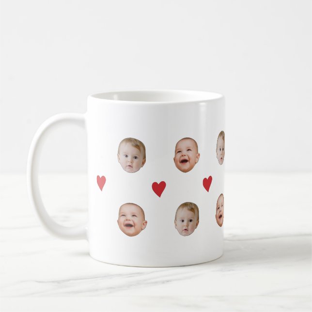 Café Caneca com Rosto de Bebê Fofo Personalizado com 2  (Esquerda)