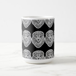 Café Caneca com Rosto de Leão