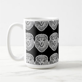 Café Caneca com Rosto de Leão