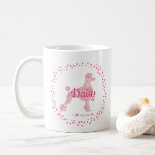 Café Caneca com silhueta de poodle rosa pastel personal