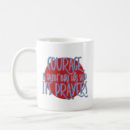 Café Caneca com Slogan de Recuperação da Fé Coragem