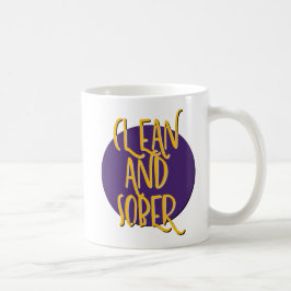 Café Caneca com Slogan de Recuperação Limpa e Sóbria