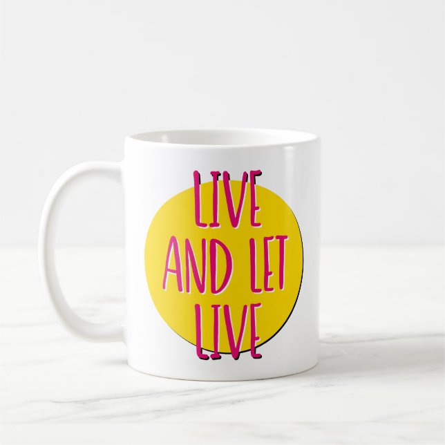 Café Caneca com Slogan de Recuperação Viva e Deixe Vive (Esquerda)