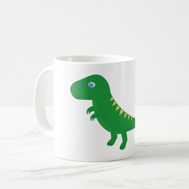 Café Caneca com T-Rex de desenho animado (Frente Esquerda)