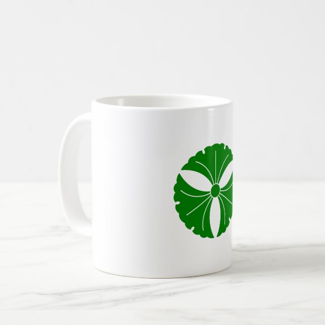 Café Caneca com três folhas de ginkgo (Frente Esquerda)