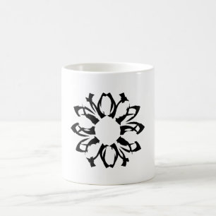 Café Caneca com um Elemento de Padrão Floral