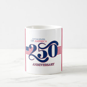 Café Caneca Comemorativa de 250 Anos dos EUA Patriótica