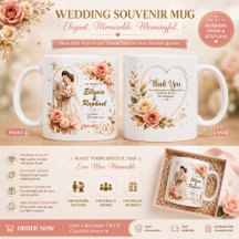 Caneca Comemorativa de Casamento 3D Elegante | Per