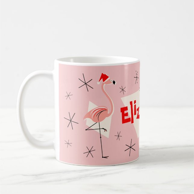 Café Caneca conhecida cor-de-rosa de Santa do flamingo (Esquerda)