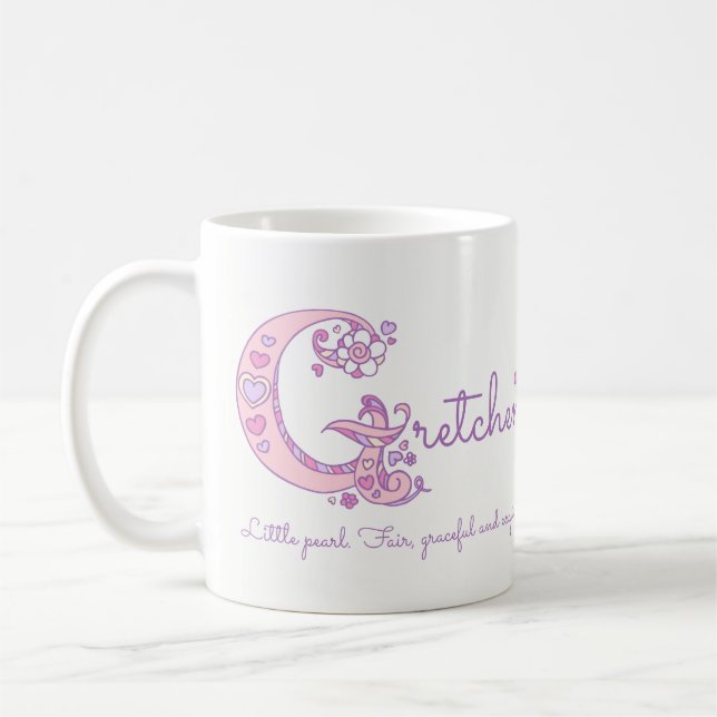 Café Caneca conhecida do monograma de G da flor do (Esquerda)