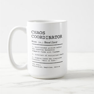 Café Caneca Coordenadora de Caos Presente Engraçado par