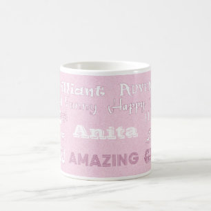 Café Caneca cor-de-rosa do melhor amigo de Anita