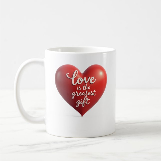Café caneca coração de amor (Esquerda)