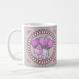 Café Caneca Coração de Amor de Gato