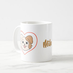 Café Caneca Coração de Cachorrinho Kawaii - Presente pa