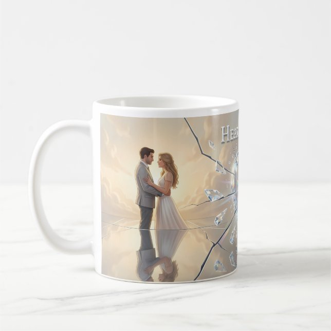 Café Caneca Coração de Vidro Romance Destruído Sonho (Esquerda)