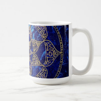 Café Caneca cósmica da mandala de Lotus azul