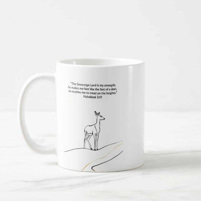 Café Caneca cristã Habacuque 3:19 | Presente de Fé (Esquerda)
