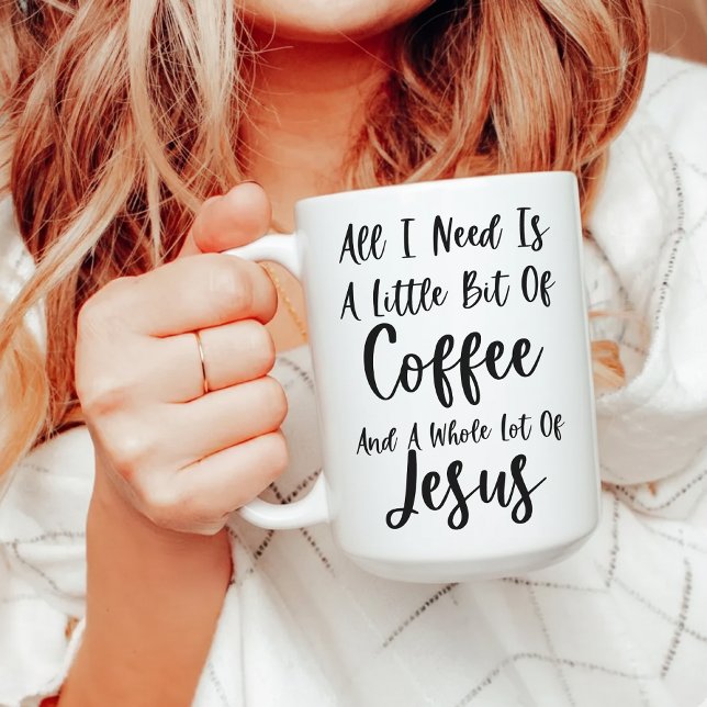 Café Caneca Cristã Inspiradora Presente de Caneca da Fé (All I Need Is Coffee and Jesus Mug – Christian Gift for Her, Coffee and Jesus Quote Mug for Friends)