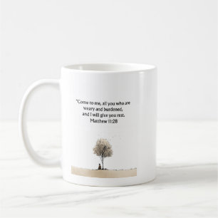 Café Caneca cristã Mateus 11:28   Presente de Encorajam