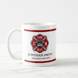Café Caneca Cruz de Malta Vermelha dos Bombeiros