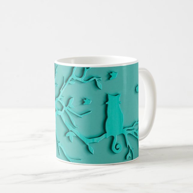 CAFÉ CANECA CUSTOMIZÁVEL DO CAT, AZUL DE TURQUESA (Frente Esquerda)