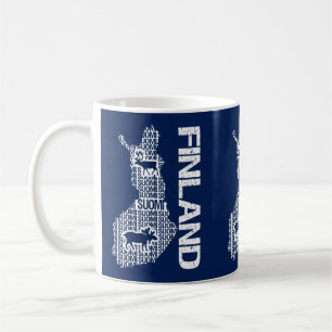 Café Caneca customizável do MAPA de FINLANDIA - escolh
