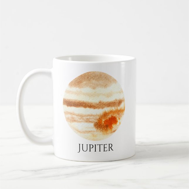 Café Caneca da aguarela do planeta de Jupiter (Esquerda)