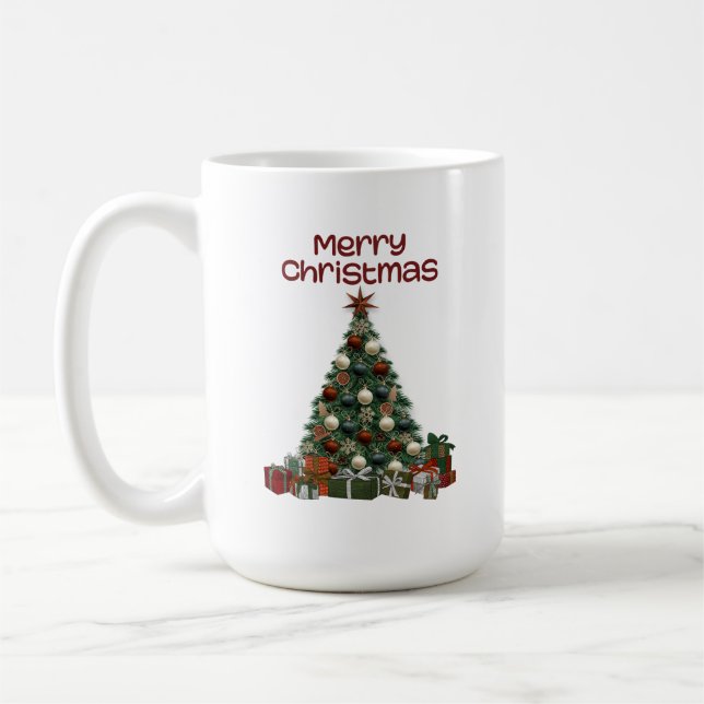 Café Caneca da Árvore de Natal Alegre (Esquerda)